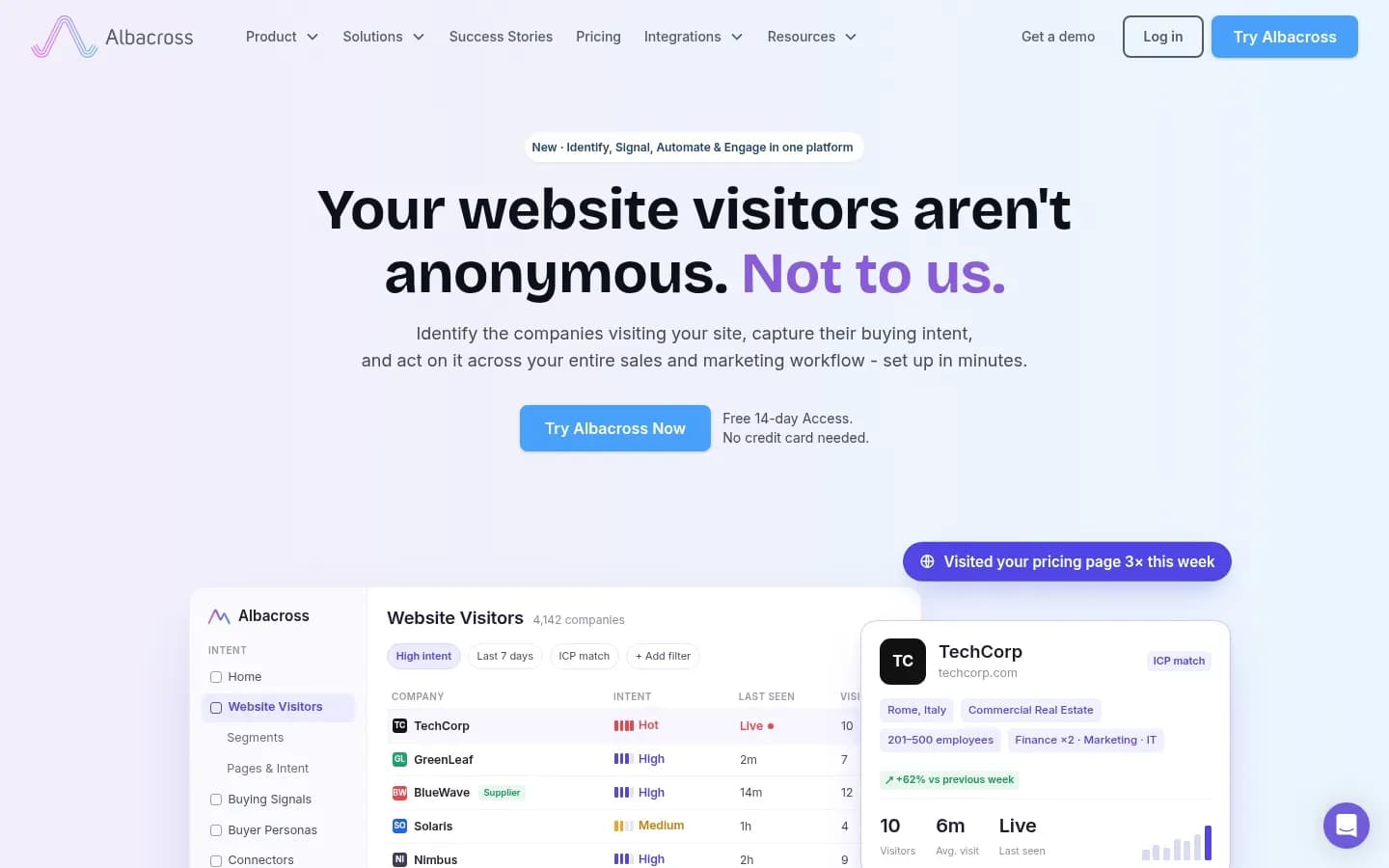 Albacross website