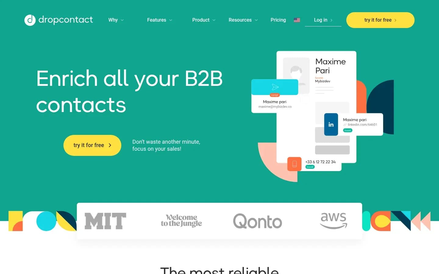 Dropcontact website