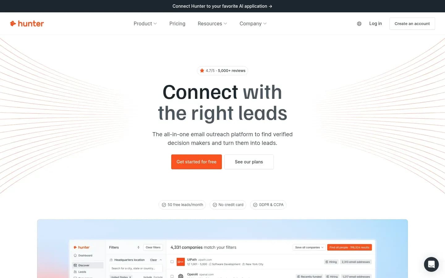 Hunter website