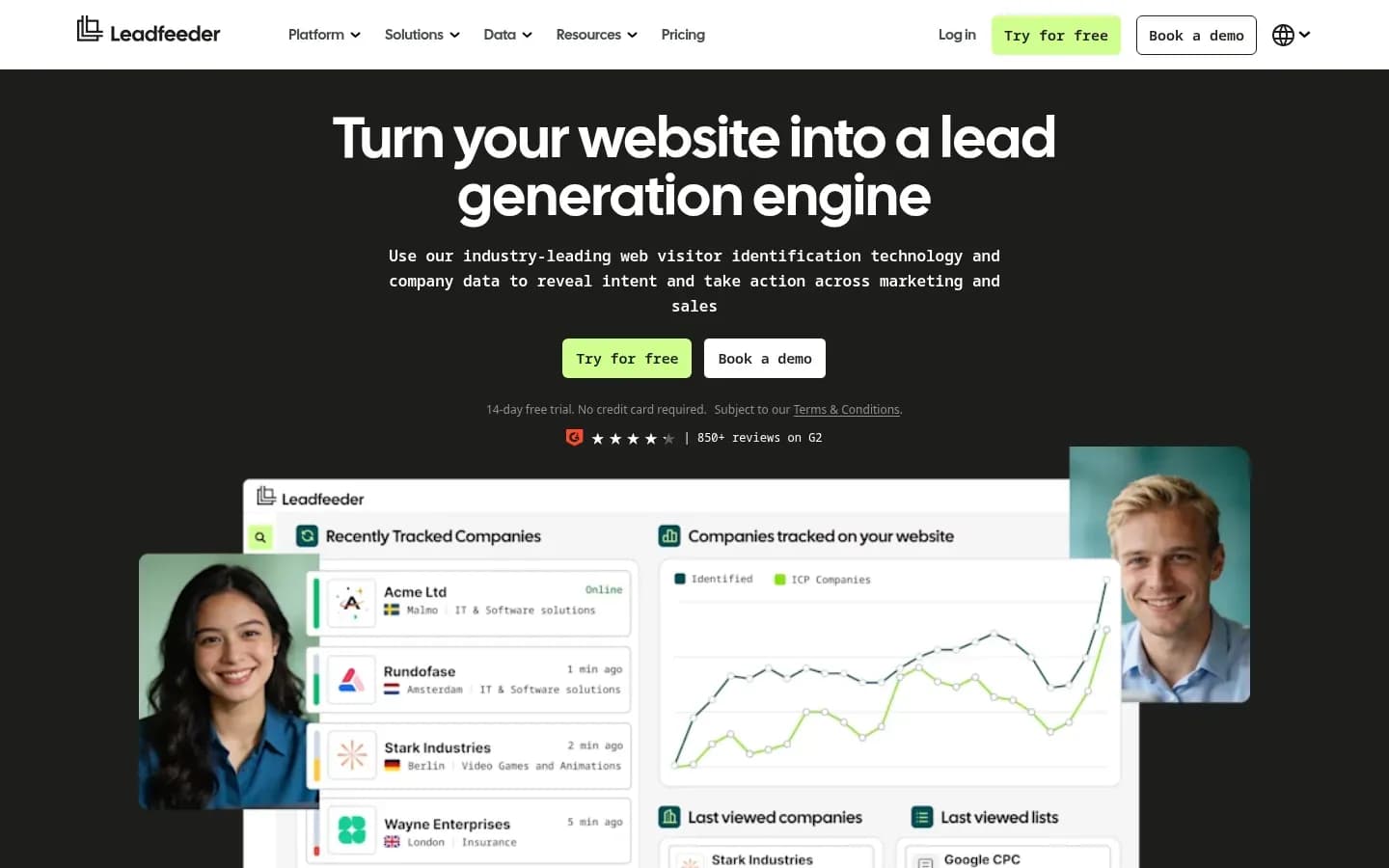 Leadfeeder website