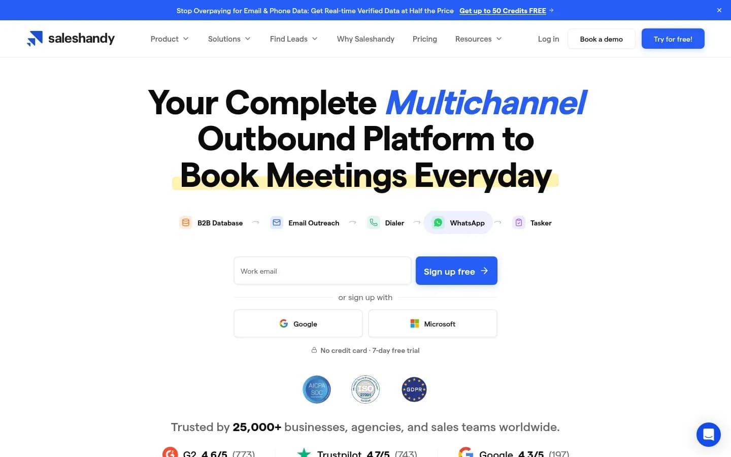 Saleshandy website
