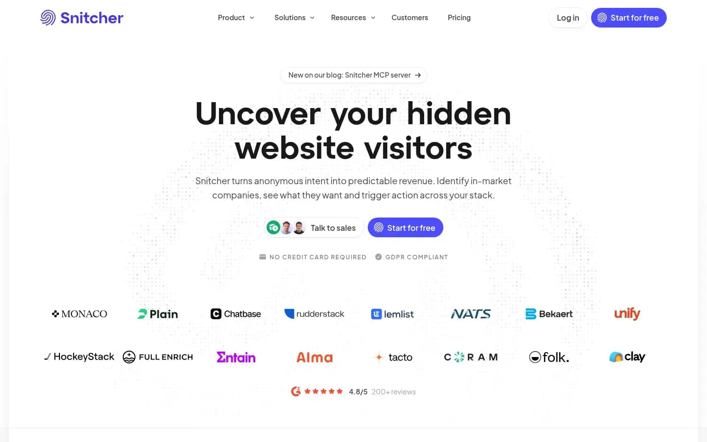 Snitcher website