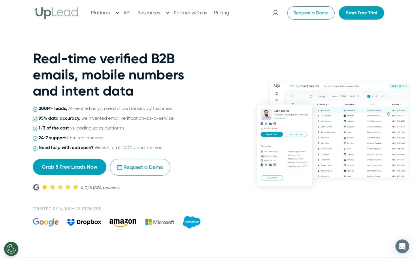 UpLead website